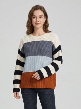 Mismatch Stripey Knit Sweater